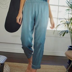 Blue Satin Joggers - Nation LTD - Small